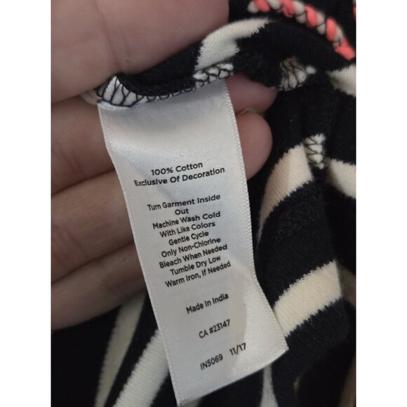 Talbots Dress Size Large Blue Striped Embroidered Coastal Preppy Resort V-Neck‎ - Picture 8 of 11